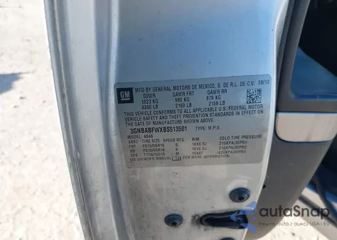 2011 Chevrolet Hhr Lt z USA, uszkodzony, nr VIN 3GNBABFWXBS513501